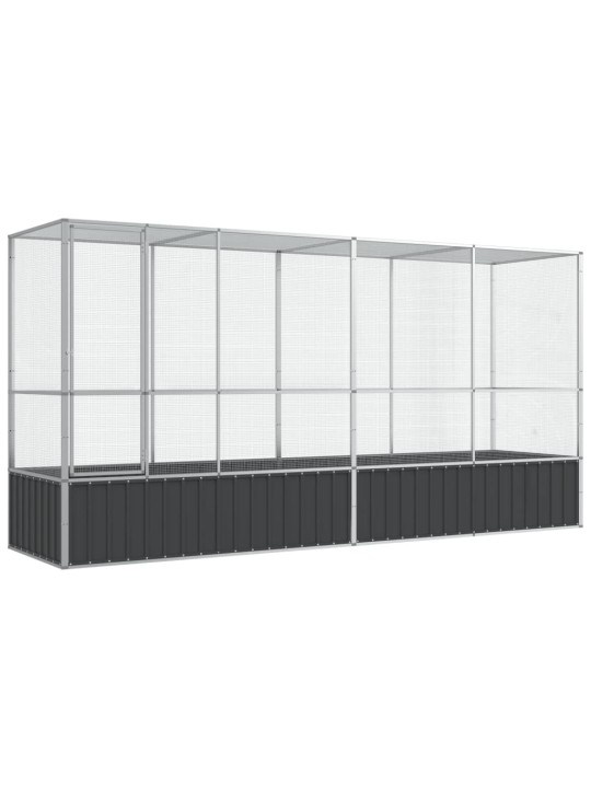 Putnu māja, sudraba krāsa, 418,5x107x212 cm, tērauds