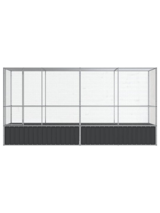 Putnu māja, sudraba krāsa, 418,5x107x212 cm, tērauds