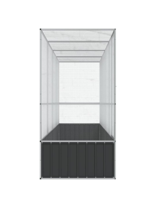 Putnu māja, sudraba krāsa, 418,5x107x212 cm, tērauds