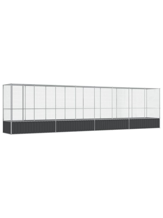 Putnu māja, sudraba krāsa, 834,5x107x212 cm, tērauds