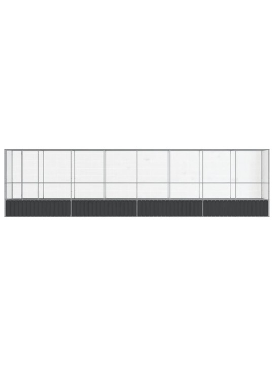 Putnu māja, sudraba krāsa, 834,5x107x212 cm, tērauds
