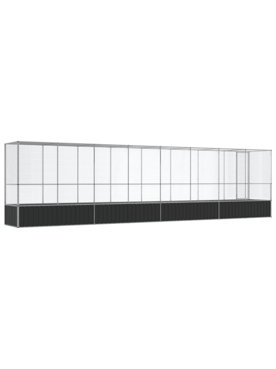 Putnu māja, sudraba krāsa, 834,5x107x212 cm, tērauds