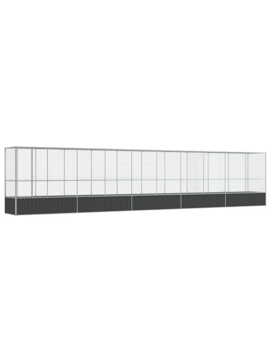 Putnu māja, sudraba krāsa, 1042,5x107x212 cm, tērauds
