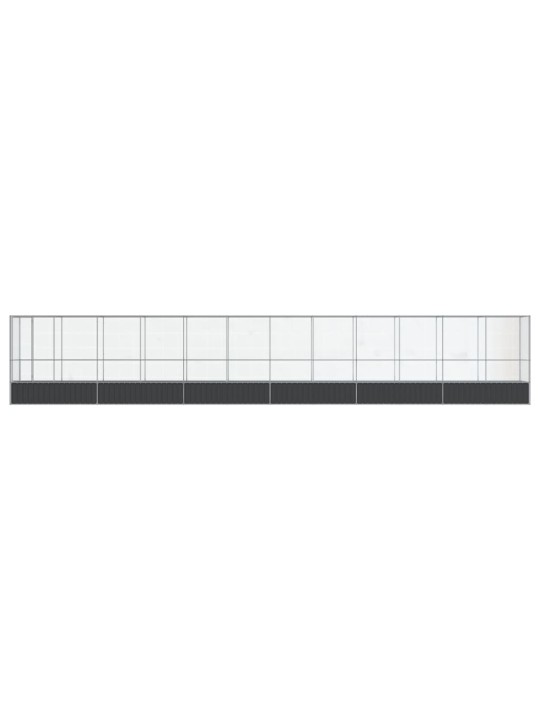 Putnu māja, sudraba krāsa, 1250,5x107x212 cm, tērauds