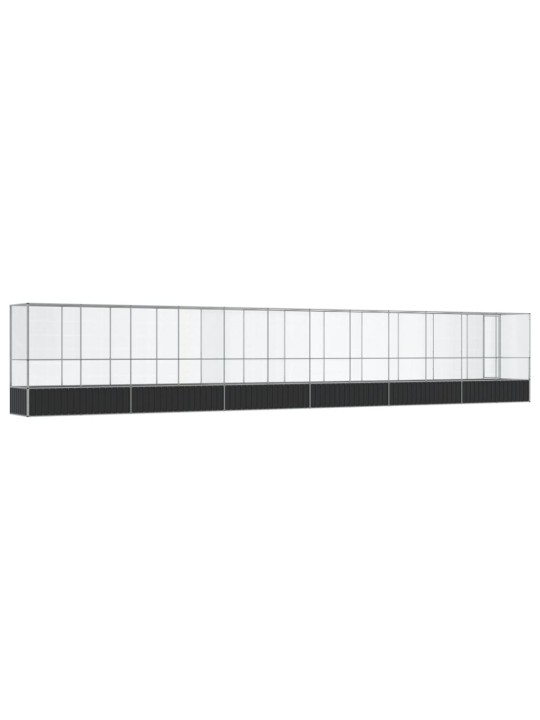 Putnu māja, sudraba krāsa, 1250,5x107x212 cm, tērauds