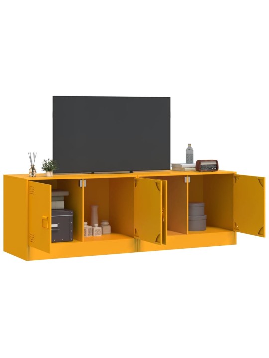 Tv skapīši, 2 gab., 67x39x44 cm, tērauds, sinepju dzelteni