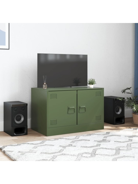 Tv skapītis, 67x39x44 cm, tērauds, olīvu zaļš