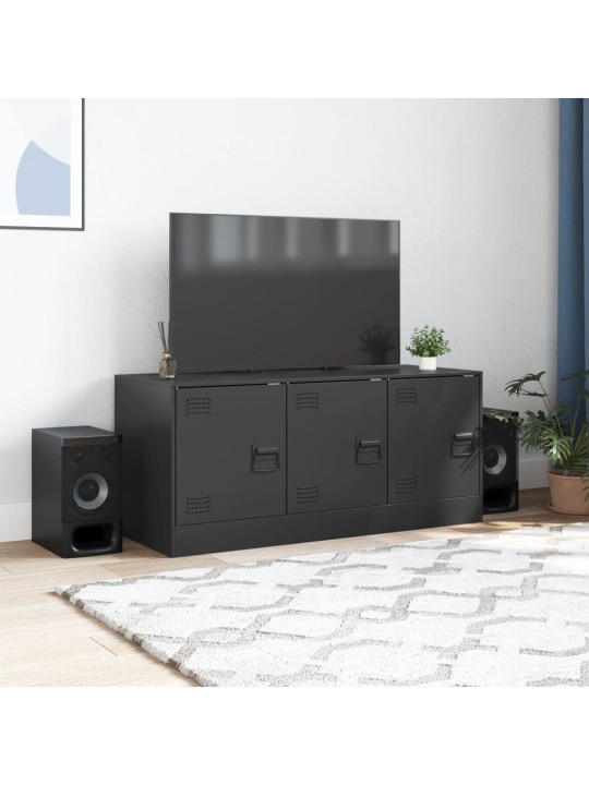 Tv skapītis, 99x39x44 cm, tērauds, melns
