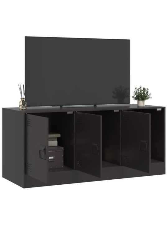Tv skapītis, 99x39x44 cm, tērauds, melns