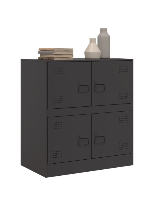 Kumode, melna, 67x39x73 cm, tērauds