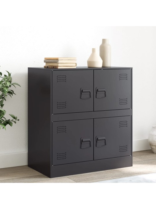 Kumode, melna, 67x39x73 cm, tērauds