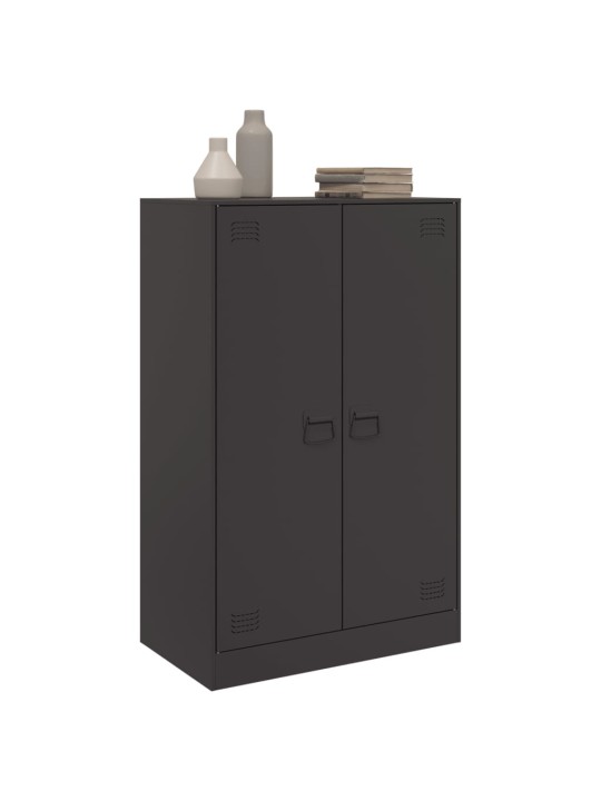 Kumode, melna, 67x39x107 cm, tērauds