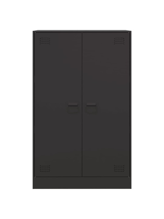 Kumode, melna, 67x39x107 cm, tērauds