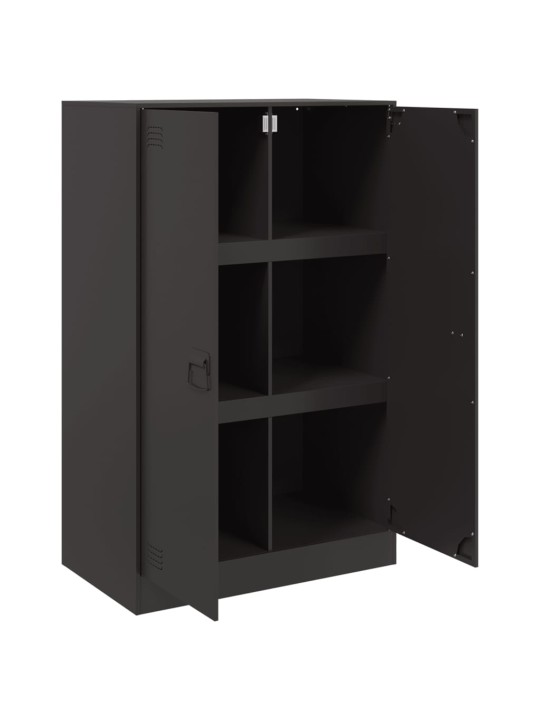 Kumode, melna, 67x39x107 cm, tērauds