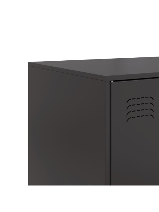 Kumode, melna, 67x39x107 cm, tērauds