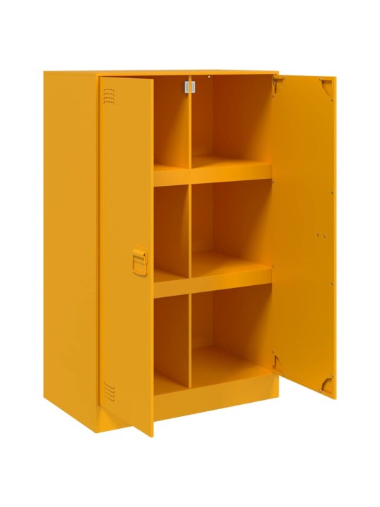 Kumode, sinepju dzeltena, 67x39x107 cm, tērauds
