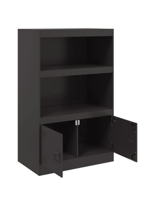 Kumode, melna, 67x39x107 cm, tērauds