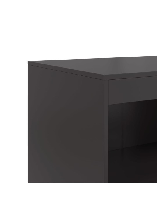 Kumode, melna, 67x39x107 cm, tērauds