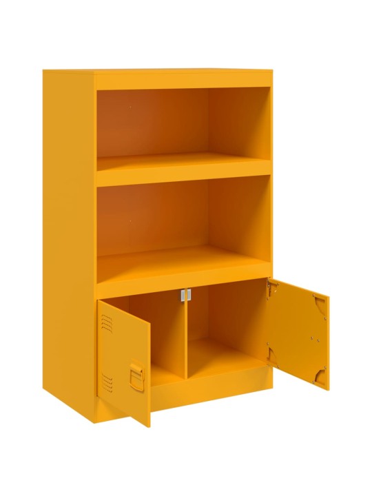Kumode, sinepju dzeltena, 67x39x107 cm, tērauds