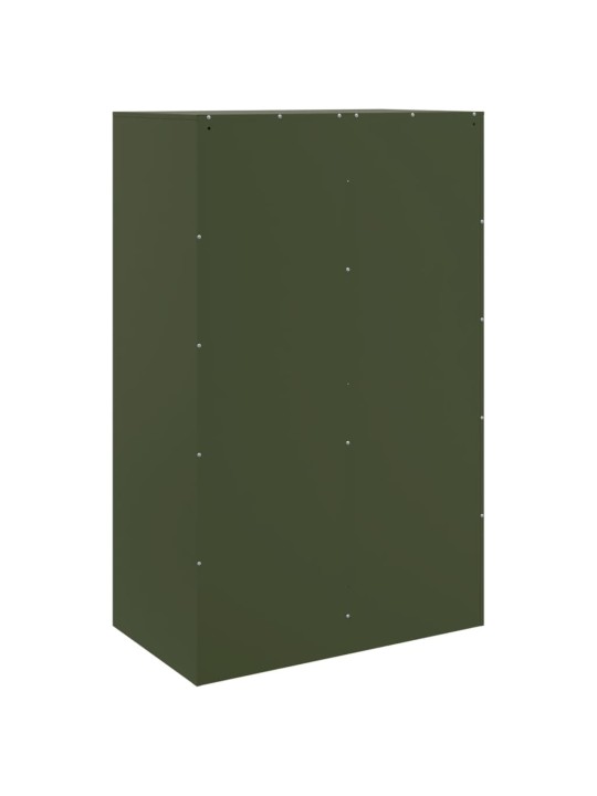 Kumode, olīvu zaļa, 67x39x107 cm, tērauds