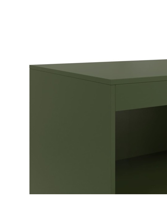 Kumode, olīvu zaļa, 67x39x107 cm, tērauds