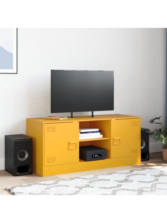 Tv skapītis, 99x39x44 cm, tērauds, sinepju dzeltens