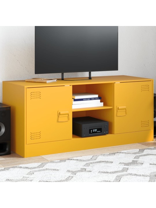 Tv skapītis, 99x39x44 cm, tērauds, sinepju dzeltens