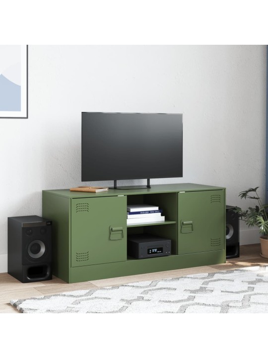 Tv skapītis, 99x39x44 cm, tērauds, olīvu zaļš