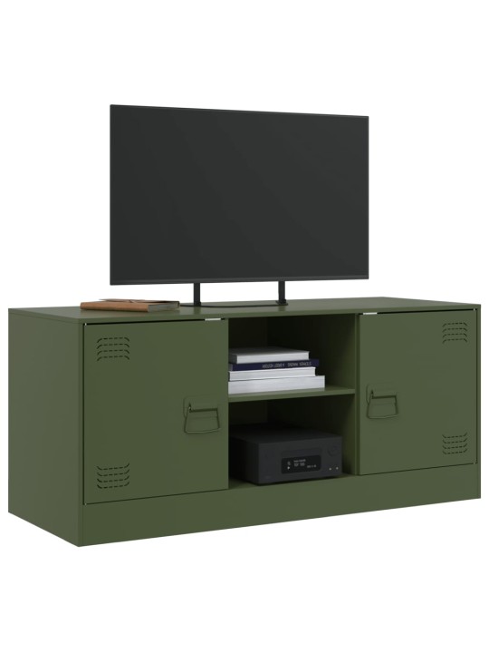 Tv skapītis, 99x39x44 cm, tērauds, olīvu zaļš