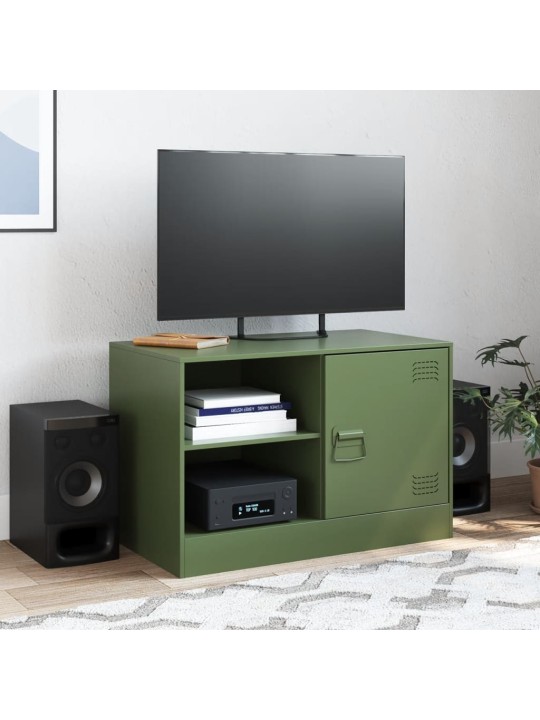 Tv skapītis, 67x39x44 cm, tērauds, olīvu zaļš