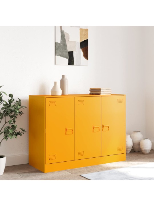Kumode, sinepju dzeltena, 99x39x73 cm, tērauds