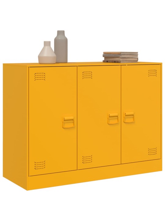 Kumode, sinepju dzeltena, 99x39x73 cm, tērauds