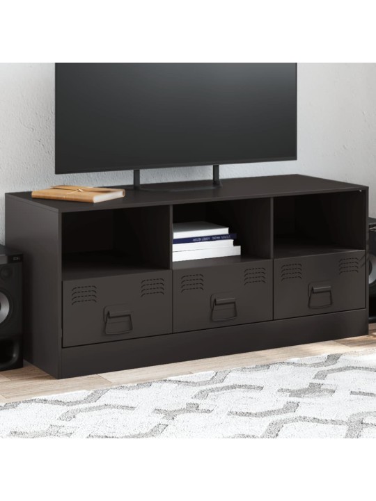 Tv skapītis, 99x39x44 cm, tērauds, melns