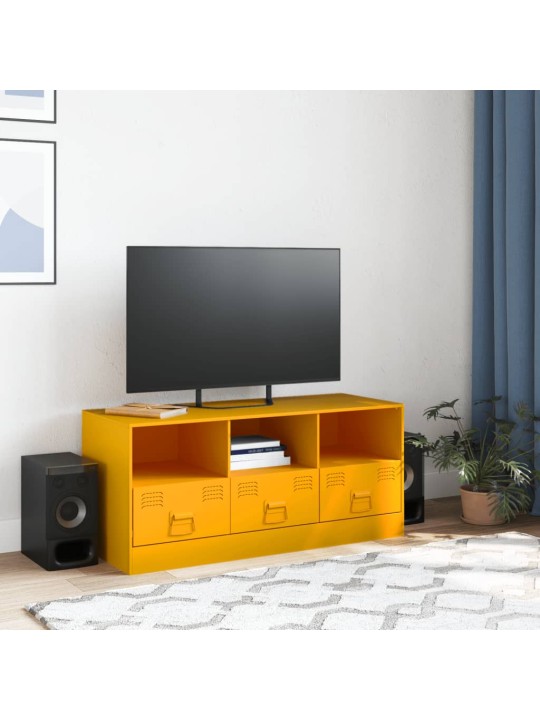 Tv skapītis, 99x39x44 cm, tērauds, sinepju dzeltens