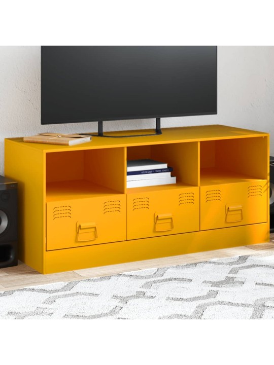 Tv skapītis, 99x39x44 cm, tērauds, sinepju dzeltens