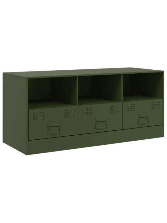 Tv skapītis, 99x39x44 cm, tērauds, olīvu zaļš