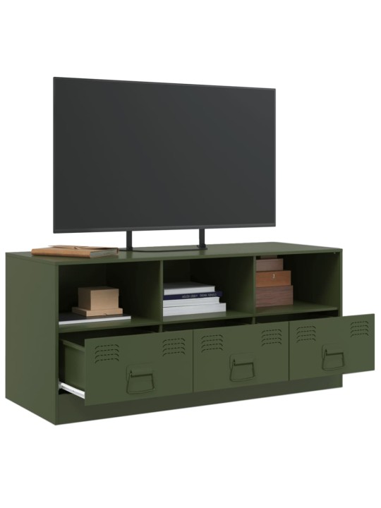 Tv skapītis, 99x39x44 cm, tērauds, olīvu zaļš