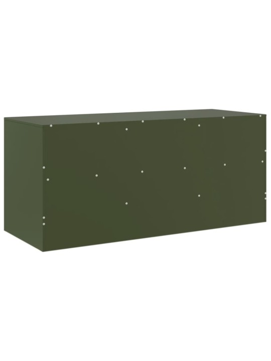 Tv skapītis, 99x39x44 cm, tērauds, olīvu zaļš