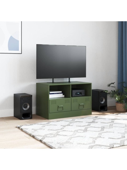 Tv skapītis, 67x39x44 cm, tērauds, olīvu zaļš