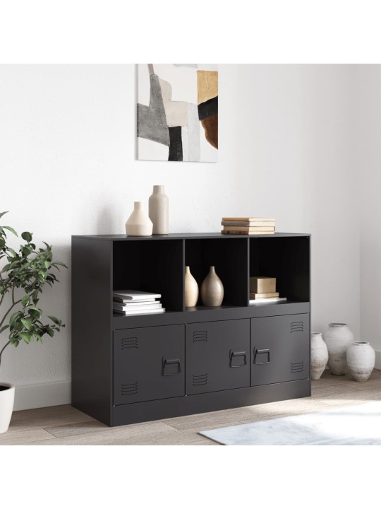 Kumode, melna, 99x39x73 cm, tērauds