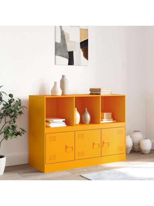 Kumode, sinepju dzeltena, 99x39x73 cm, tērauds