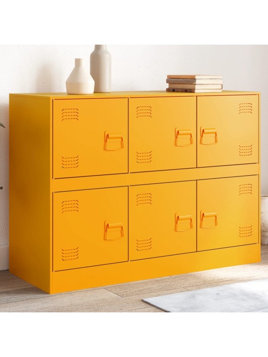 Kumode, sinepju dzeltena, 99x39x73 cm, tērauds