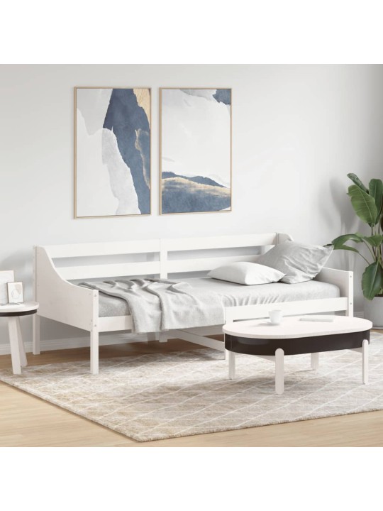 Dienas gulta bez matrača, balta, 100x200 cm, priedes masīvkoka