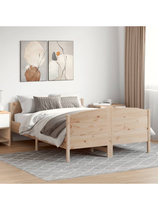 Gulta bez matrača, 150x200 cm, priedes masīvkoks