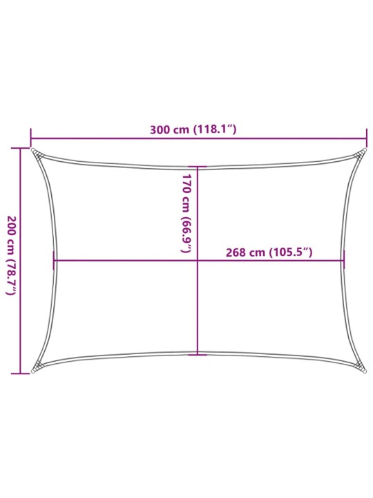 Saules aizsargs, 3x2 m, 100% poliesters, oksforda audums