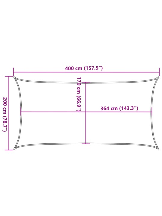 Saules aizsargs, 4x2 m, 100% poliesters, oksforda audums