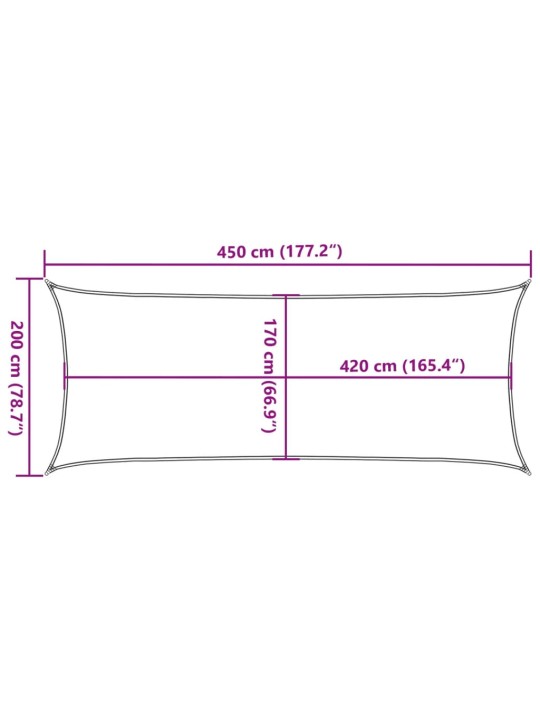 Saules aizsargs, 4,5x2 m, 100% poliesters, oksforda audums