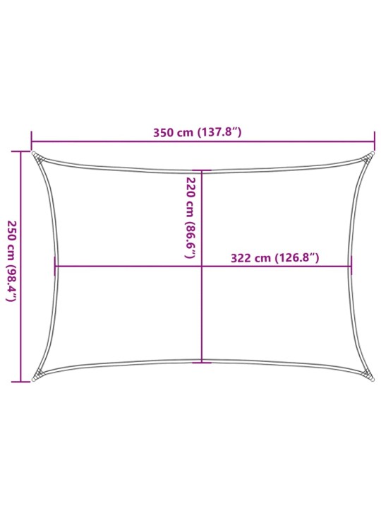 Saules aizsargs, 3,5x2,5 m, 100% poliesters, oksforda audums