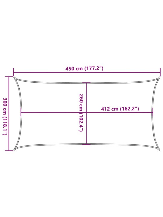 Saules aizsargs, 4,5x3 m, 100% poliesters, oksforda audums