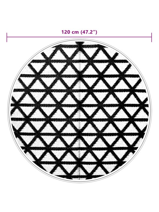 Āra paklājs, ø120 cm, arakil melns pp